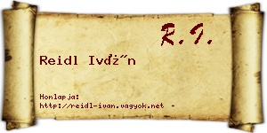 Reidl Iván névjegykártya