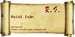 Reidl Iván névjegykártya